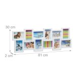 Rame foto, colaj 12 poze, Alb, 81 x 30 cm - imagine 5