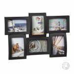 Rama foto tip colaj 6 imagini, dimensiuni 33 x 47,5 x 3 cm, negru, Relaxdays
