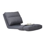 Fotoliu de podea extensibil Relaxdays, spatar reglabil pe 9 niveluri, gri, din MDF si spuma, 60x130x55 cm