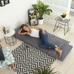 Fotoliu de podea extensibil Relaxdays, spatar reglabil pe 9 niveluri, gri, din MDF si spuma, 60x130x55 cm - imagine 9
