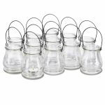 Set de 12 felinare din sticla pentru lumanari, dimensiuni aproximativ 10 x 9,5 cm, Relaxdays