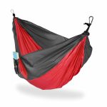Hamac camping, pana la 200kg, rosu, Relaxdays