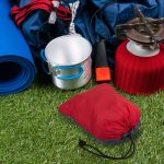 Hamac camping, pana la 200kg, rosu, Relaxdays - imagine 2