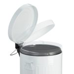 Cos de gunoi Relaxdays, alb, cu pedala, din metal, 3 l - imagine 2