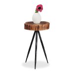 Masuta de cafea, design din lemn, 50 x 30 x 25 cm, maro/negru