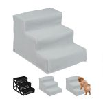 Scara pentru caini 3 trepte, Relaxdays, 30 x 35 x 45 cm, gri