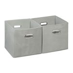Set 2 cutii depozitare Relaxdays, 27 l, gri, 30 x 30 x 30 cm
