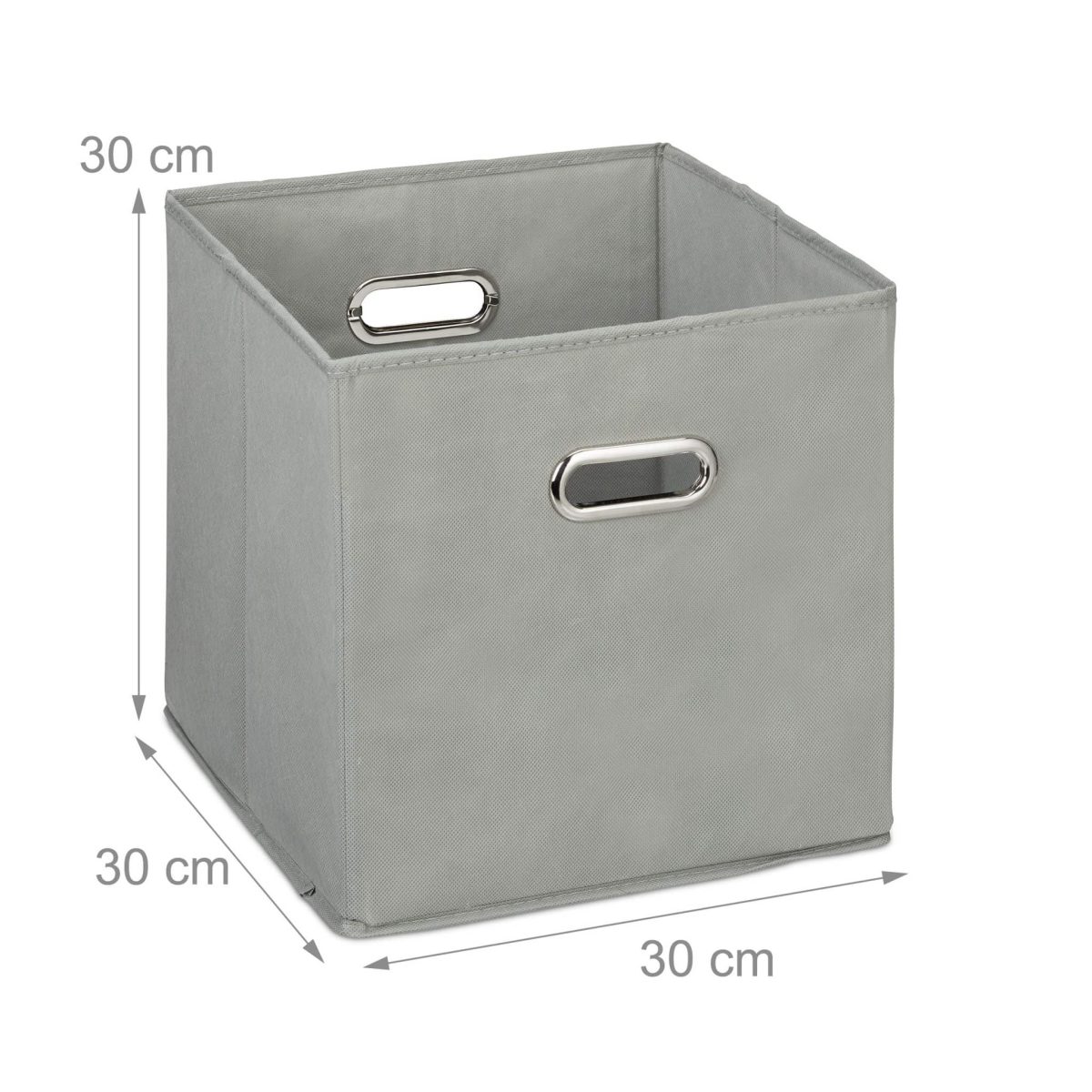 Set 2 cutii depozitare Relaxdays, 27 l, gri, 30 x 30 x 30 cm - imagine 3