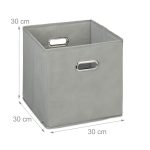 Set 2 cutii depozitare Relaxdays, 27 l, gri, 30 x 30 x 30 cm - imagine 3