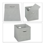 Set 2 cutii depozitare Relaxdays, 27 l, gri, 30 x 30 x 30 cm - imagine 4