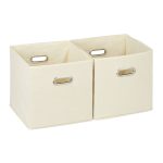 Set 2 cutii depozitare Relaxdays, 27 l, bej, 30 x 30 x 30 cm