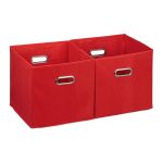 Set 2 cutii depozitare Relaxdays, 27 l, rosu, 30 x 30 x 30 cm