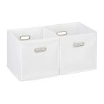 Set 2 cutii depozitare Relaxdays, 27 l, alb, 30 x 30 x 30 cm