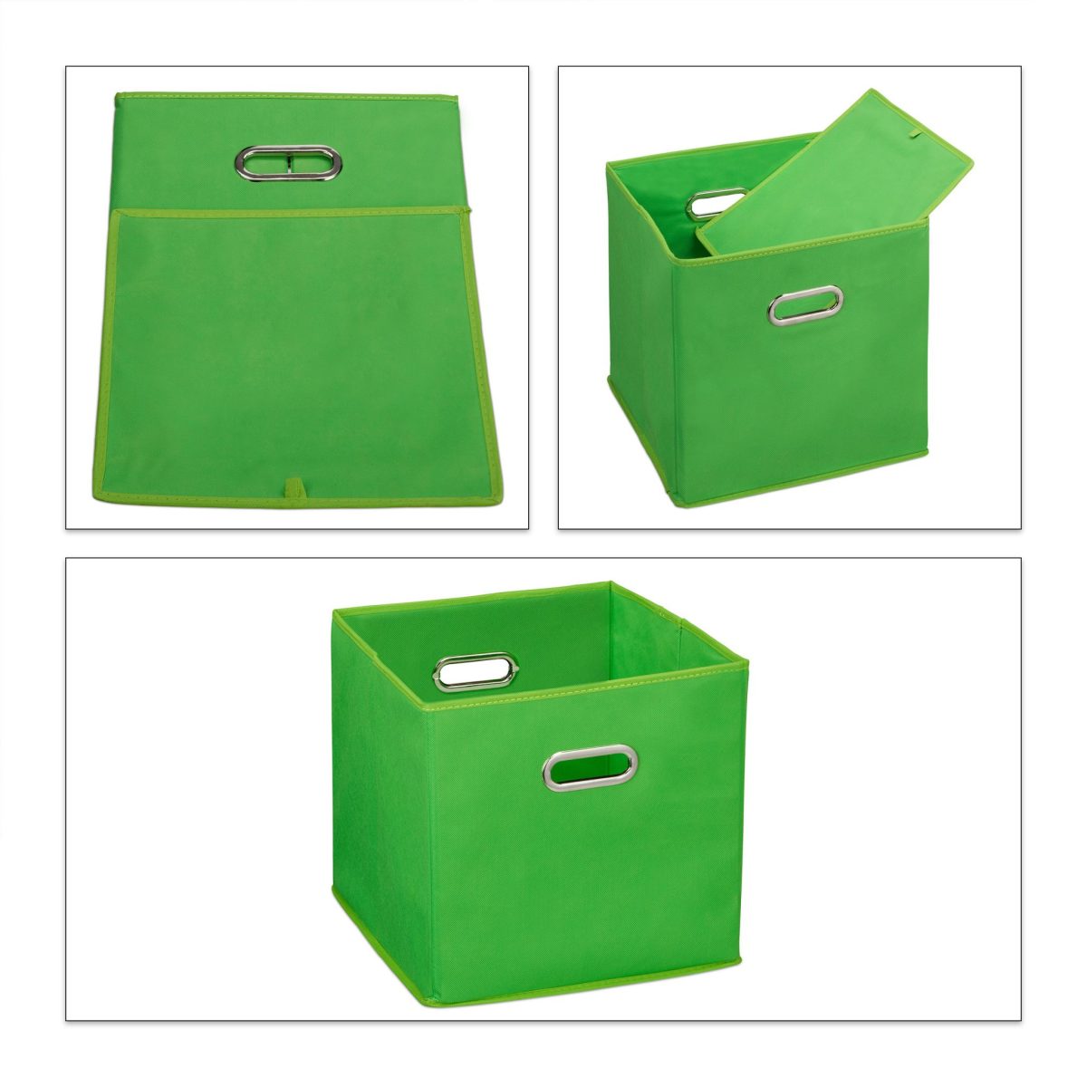 Set 2 cutii depozitare Relaxdays, 27 l, verde, 30 x 30 x 30 cm - imagine 5