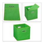 Set 2 cutii depozitare Relaxdays, 27 l, verde, 30 x 30 x 30 cm - imagine 5