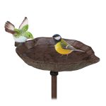 Fantana pentru pasari Relaxdays, maro, 100 x 18.5 x 13 cm