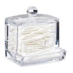 Organizator pentru betisoare cosmetice, acril, transparent, 10 x 9 x 8 cm
