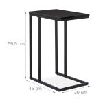 Masuta de cafea, din MDF/metal, 59,5 x 30 x 45 cm, negru - imagine 5