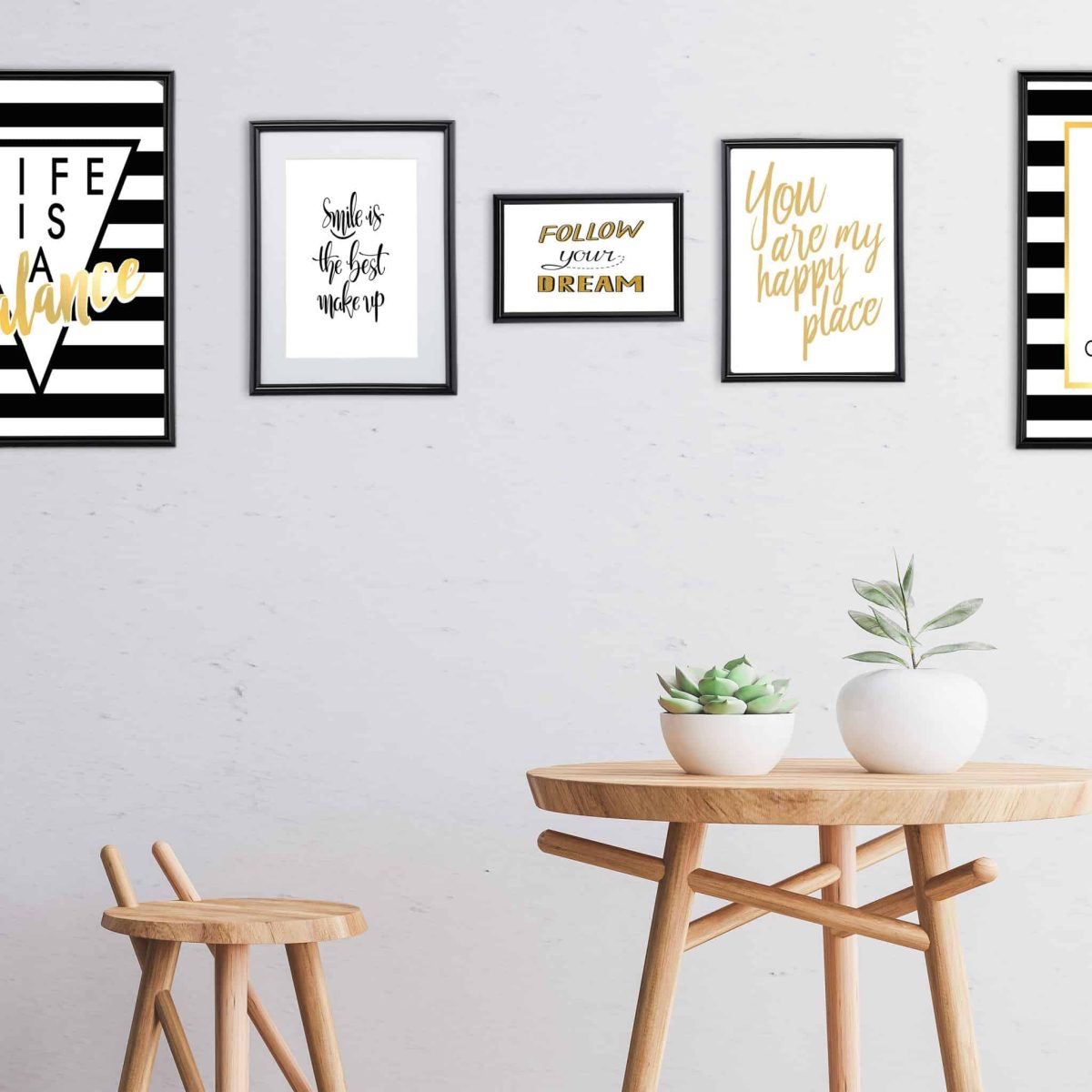 Set 2 rame pentru fotografii 20x30 cm, negru, Relaxdays - imagine 4