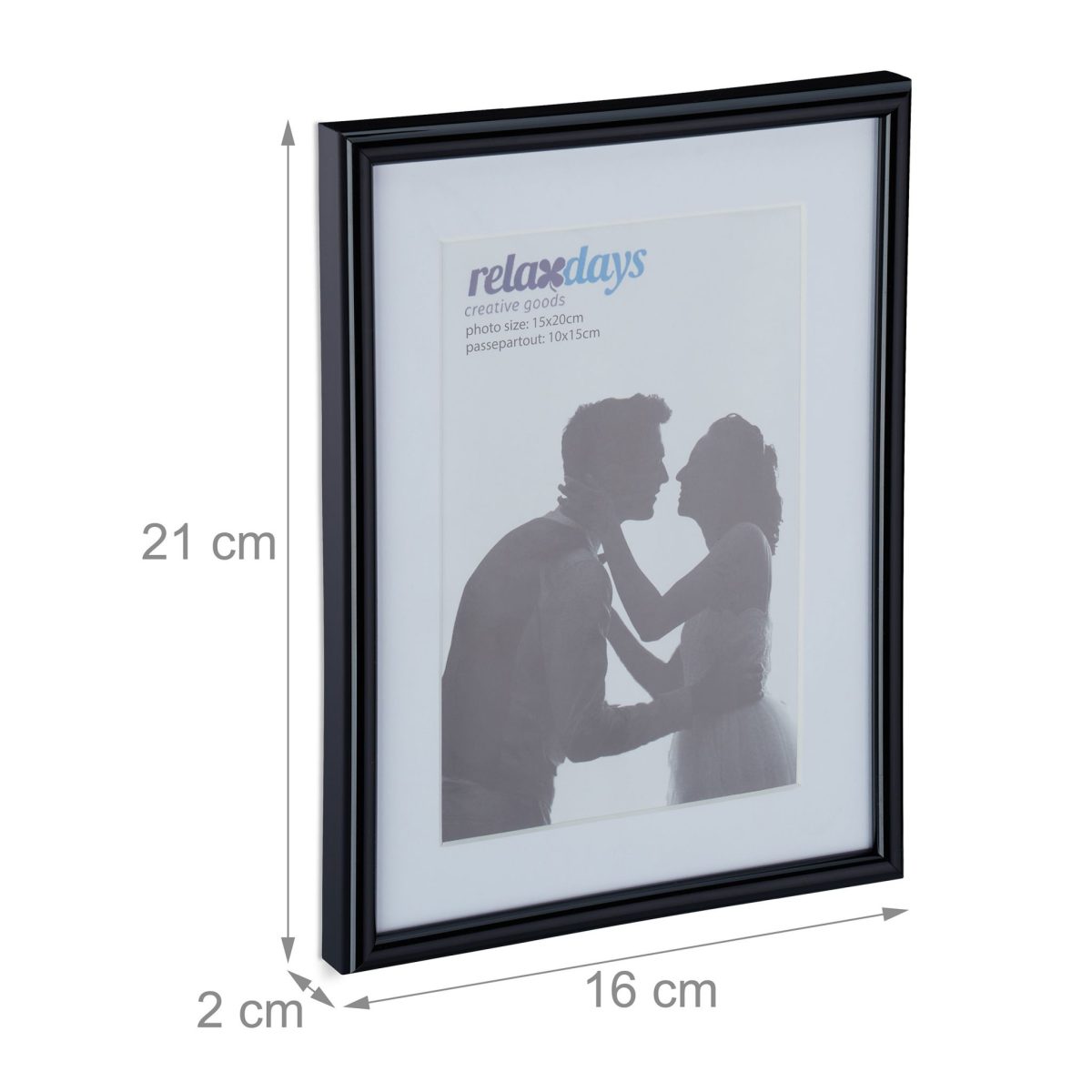 Set 2 rame pentru fotografii 20x30 cm, negru, Relaxdays - imagine 5