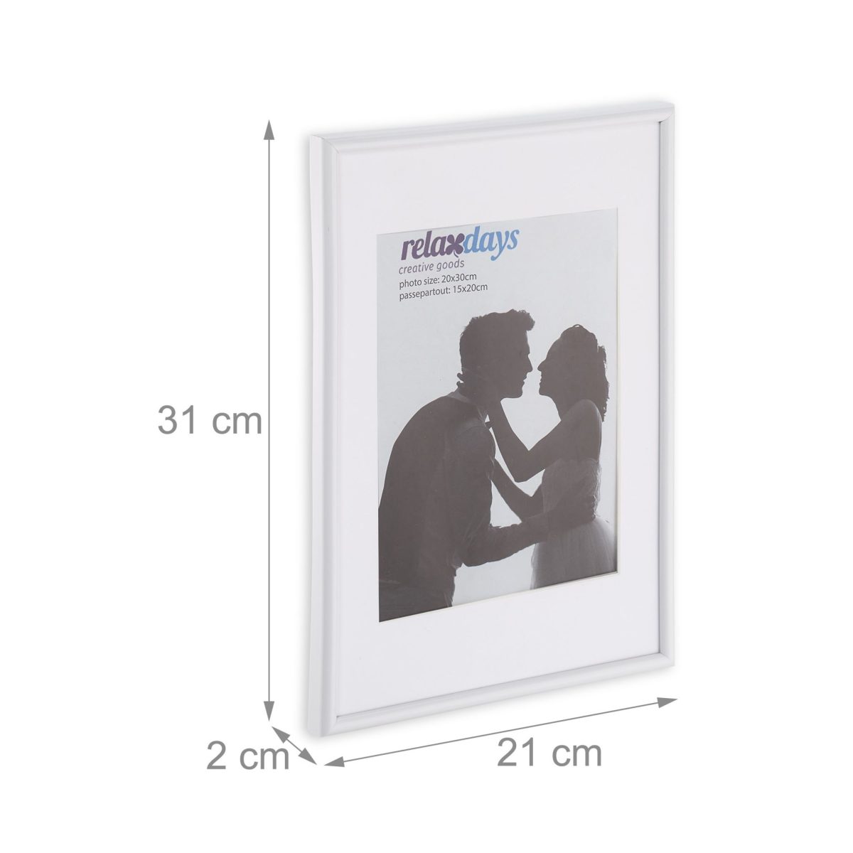 Set 2 rame pentru fotografii 20x30 cm, alb, Relaxdays - imagine 4