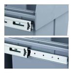 Cos de gunoi incorporat, Relaxdays, cu 3 recipiente diferite, gri, 1 x 15 l, 2 x 8 l, 35 x 34 x 48 cm - imagine 7