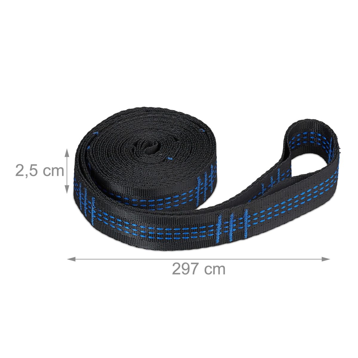 Set de fixare pentru hamac, 2x curele de copac, 2x carlige, 1x geanta de transport, Relaxdays - imagine 4