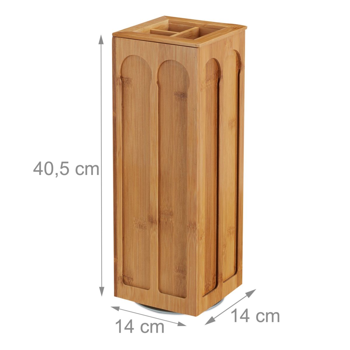 Suport rotativ capsule cafea, tip Dolce Gusto, 8 compartimente, din bambus, pana la 56 de capsule, 40.5 x 14 x 14 cm, RelaxDays - imagine 5