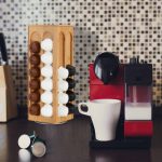 Suport rotativ capsule cafea, tip Dolce Gusto, 8 compartimente, din bambus, pana la 56 de capsule, 40.5 x 14 x 14 cm, RelaxDays - imagine 6
