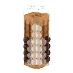 Suport rotativ capsule cafea, tip Dolce Gusto, 8 compartimente, din bambus, pana la 56 de capsule, 40.5 x 14 x 14 cm, RelaxDays - imagine 2