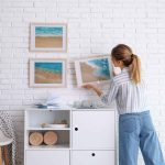 Set decorativ suport pentru 3 lumanari, gri/alb, dimensiuni 7,5 x 38,5 x 16 cm, Relaxdays - imagine 4