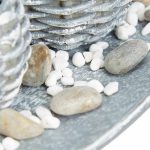 Set decorativ suport pentru 3 lumanari, gri/alb, dimensiuni 7,5 x 38,5 x 16 cm, Relaxdays - imagine 6