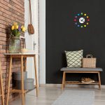 Ceas de perete, multicolor, adeziv, dimensiuni 10,5 x 3,5 cm, Relaxdays - imagine 6