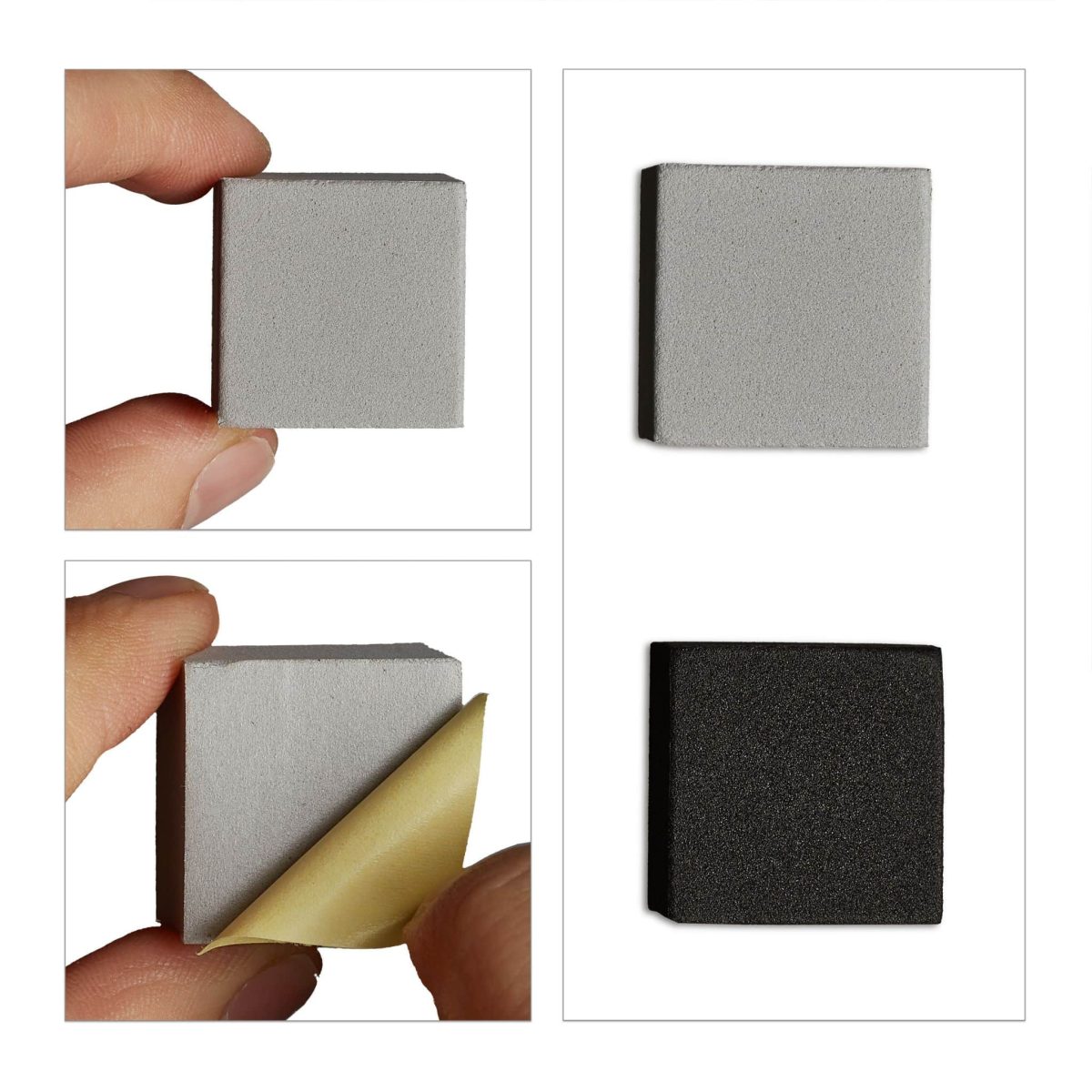 Ceas de perete, adeziv, dimensiuni 10,5 x 3,5 cm, argintiu/negru/gri, Relaxdays - imagine 7