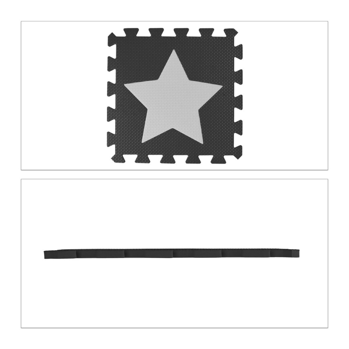 Covoras din spuma EVA Relaxdays, tip puzzle, Alb/Gri, 9 piese, moale, 91x91 cm - imagine 8