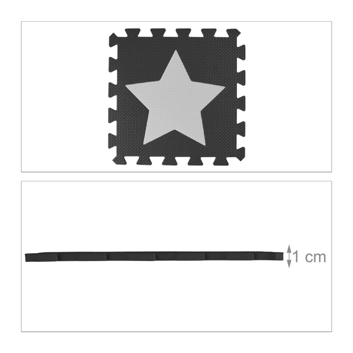 Covoras din spuma EVA Relaxdays, tip puzzle, Alb/Gri, 9 piese, moale, 91x91 cm - imagine 4
