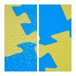 Covoras din spuma EVA Relaxdays, tip puzzle, Albastru/Galben, 9 piese, moale, 91x91 cm - imagine 7