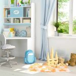 Covoras din spuma EVA Relaxdays, tip puzzle, Portocaliu/Bej, 9 piese, moale, 91x91 cm - imagine 2