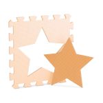 Covoras din spuma EVA Relaxdays, tip puzzle, Portocaliu/Bej, 9 piese, moale, 91x91 cm - imagine 5