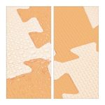Covoras din spuma EVA Relaxdays, tip puzzle, Portocaliu/Bej, 9 piese, moale, 91x91 cm - imagine 6