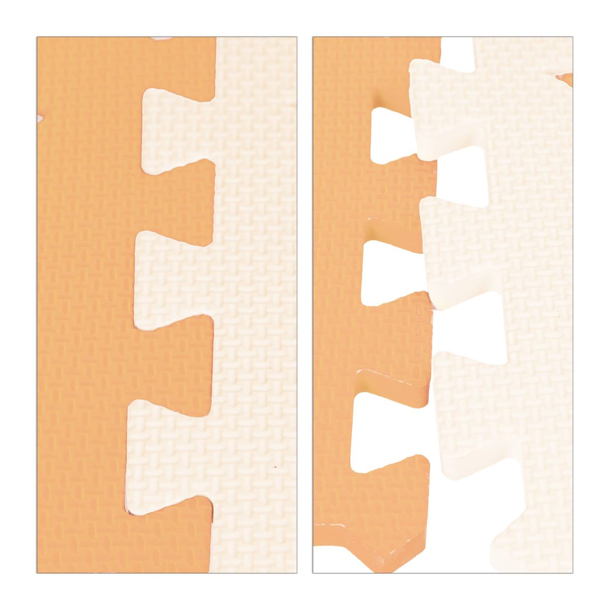 Covoras din spuma EVA Relaxdays, tip puzzle, Portocaliu/Bej, 9 piese, moale, 91x91 cm - imagine 7
