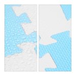 Covoras din spuma EVA Relaxdays, tip puzzle, Alb/Albastru, 9 piese, moale, 91x91 cm - imagine 6