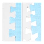 Covoras din spuma EVA Relaxdays, tip puzzle, Alb/Albastru, 9 piese, moale, 91x91 cm - imagine 7