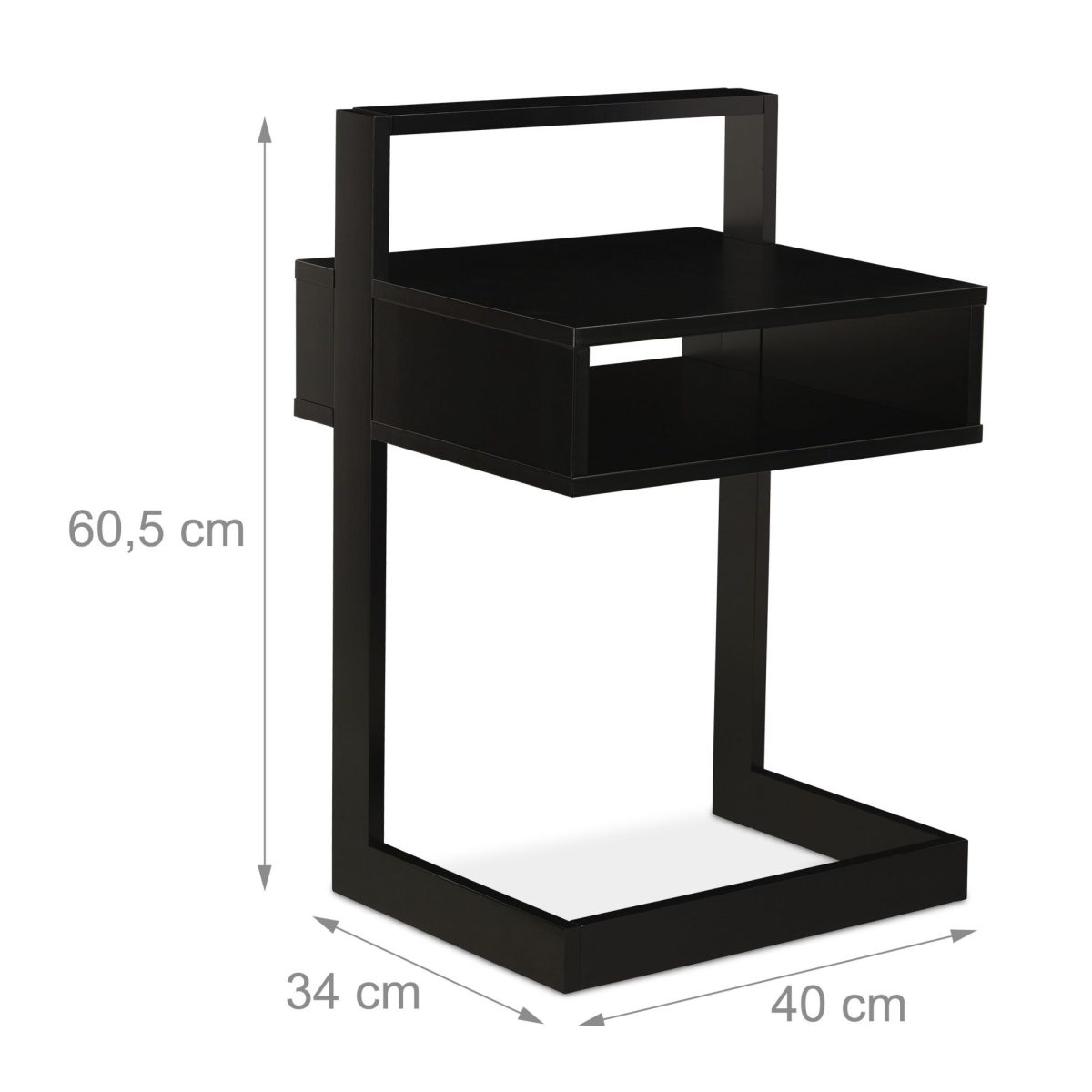 Masuta cafea, spatiu de depozitare, lemn/MDF, 60,5 x 40 x 34 cm - imagine 4