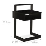 Masuta cafea, spatiu de depozitare, lemn/MDF, 60,5 x 40 x 34 cm - imagine 4