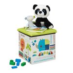 Scaun/taburet cu spatiu de depozitare pentru copii, dimensiuni 31 x 31 x 31 cm, animale, Relaxdays
