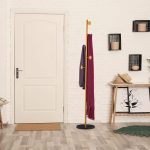 Cuier tip pom din marmura si otel, 5 agatatori, dimensiuni 172 x 29 cm, negru/auriu, Relaxdays - imagine 2