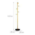 Cuier tip pom din marmura si otel, 5 agatatori, dimensiuni 172 x 29 cm, negru/auriu, Relaxdays - imagine 4