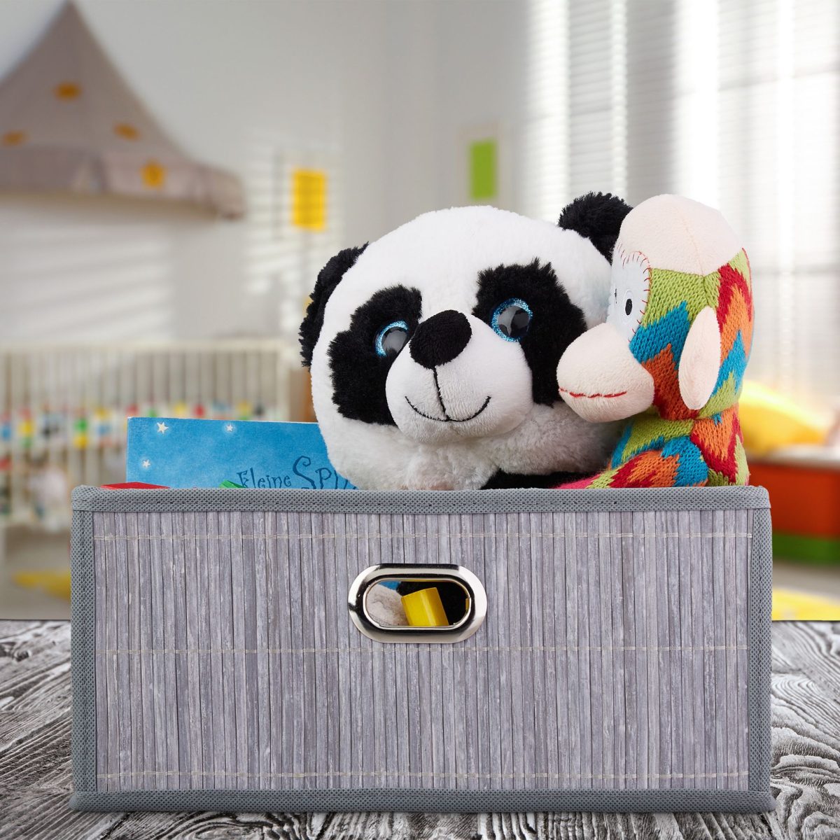 Cutie depozitare Relaxdays, 12 l, gri, 14 x 31 x 31 cm - imagine 2