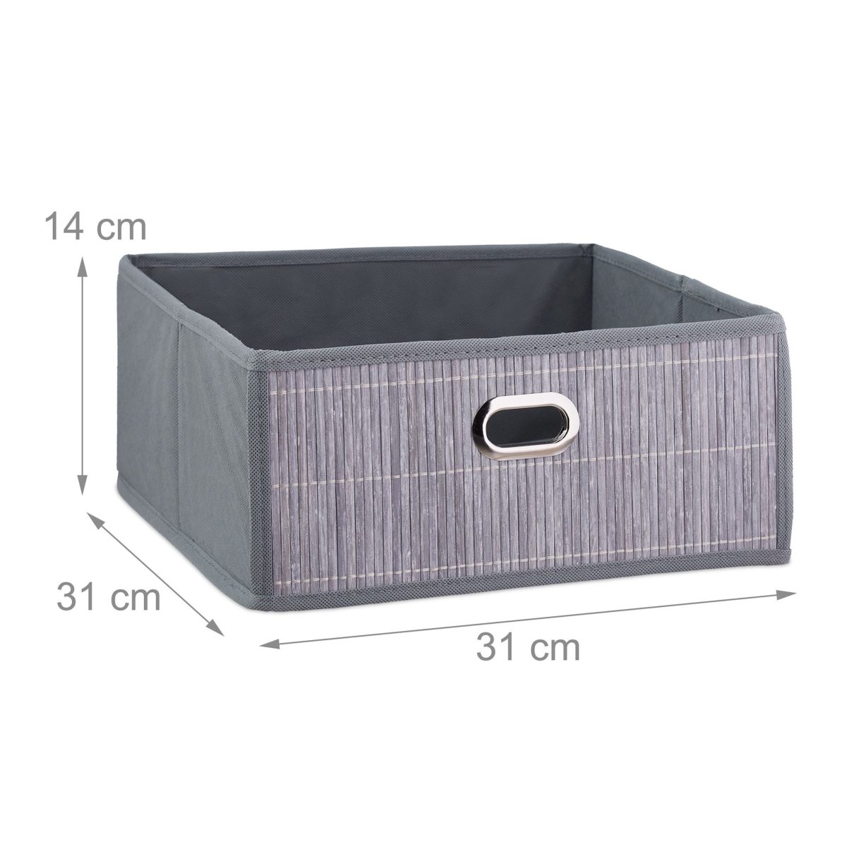 Cutie depozitare Relaxdays, 12 l, gri, 14 x 31 x 31 cm - imagine 3